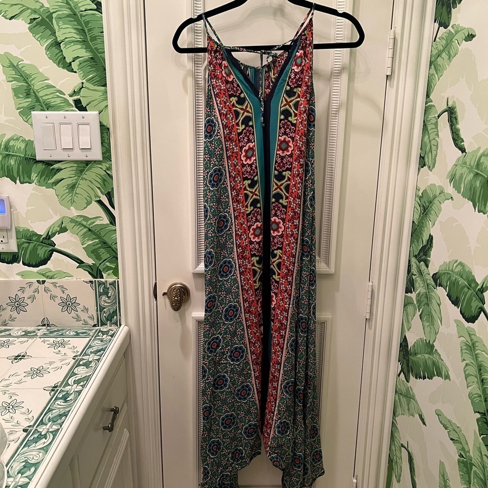 Anthropologie Ella Halter Tunic Dress Floral Multicolor size M/L - Picture 7 of 8